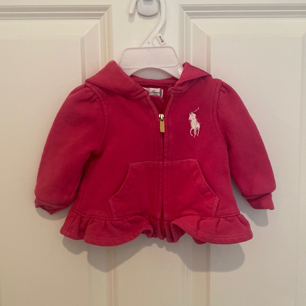 Polo sweatshirt with ruffles